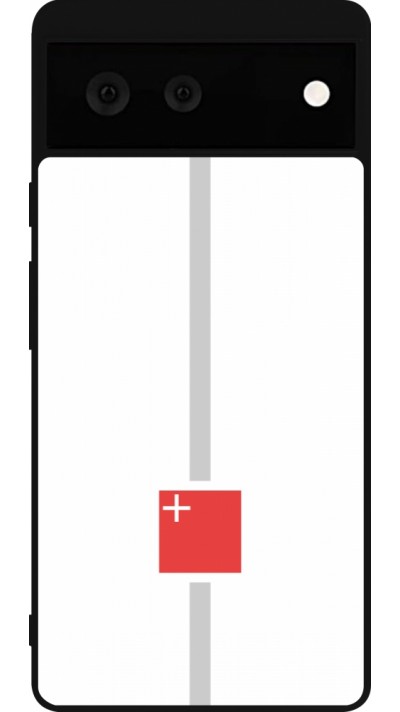 Google Pixel 6 Case Hülle - Silikon schwarz Kanton SZ weiss