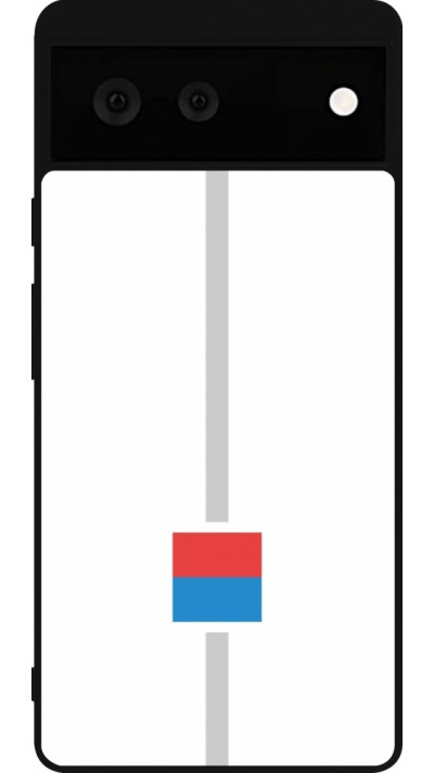 Google Pixel 6 Case Hülle - Silikon schwarz Kanton TI weiss