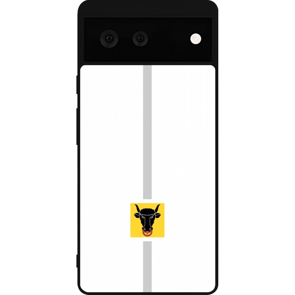 Google Pixel 6 Case Hülle - Silikon schwarz Kanton UR weiss