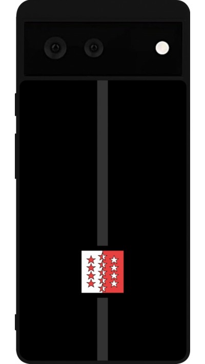 Google Pixel 6 Case Hülle - Silikon schwarz Kanton VS schwarz