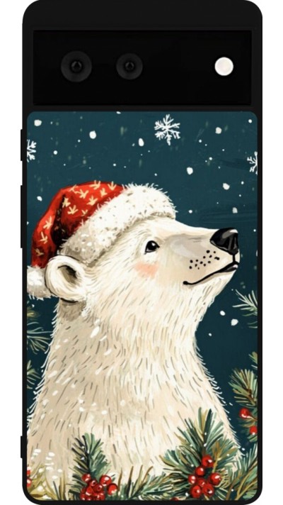 Coque Google Pixel 6 - Silicone rigide noir Christmas 25 Bear