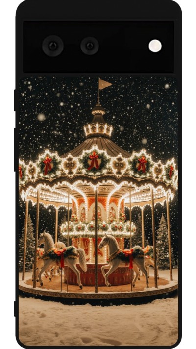 Coque Google Pixel 6 - Silicone rigide noir Christmas 25 Carousel