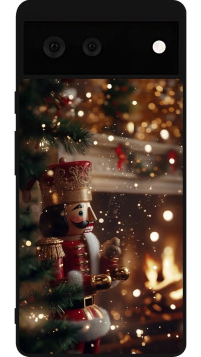 Coque Google Pixel 6 - Silicone rigide noir Christmas 25 Xmas Nutcracker