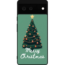 Coque Google Pixel 6 - Silicone rigide noir Christmas 25 Xmas Tree