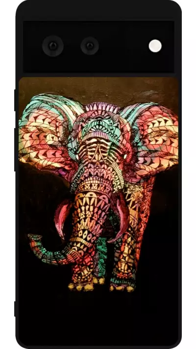 Coque Google Pixel 6 - Silicone rigide noir Elephant 02