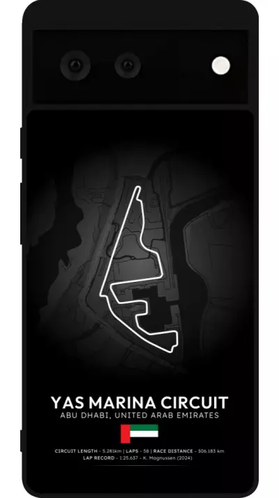 Coque Google Pixel 6 - Silicone rigide noir F1 Track 2025 Abu Dhabi
