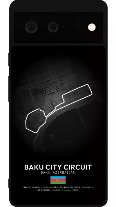 Coque Google Pixel 6 - Silicone rigide noir F1 Track 2025 Azerbaijan