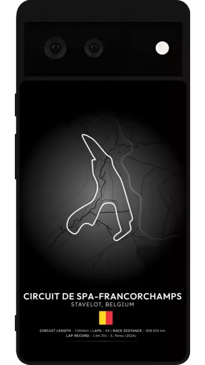Coque Google Pixel 6 - Silicone rigide noir F1 Track 2025 Belgium