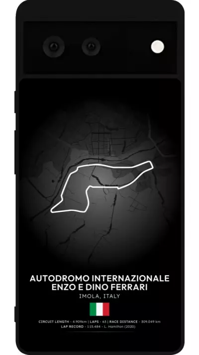 Coque Google Pixel 6 - Silicone rigide noir F1 Track 2025 Emilia-Rogmana