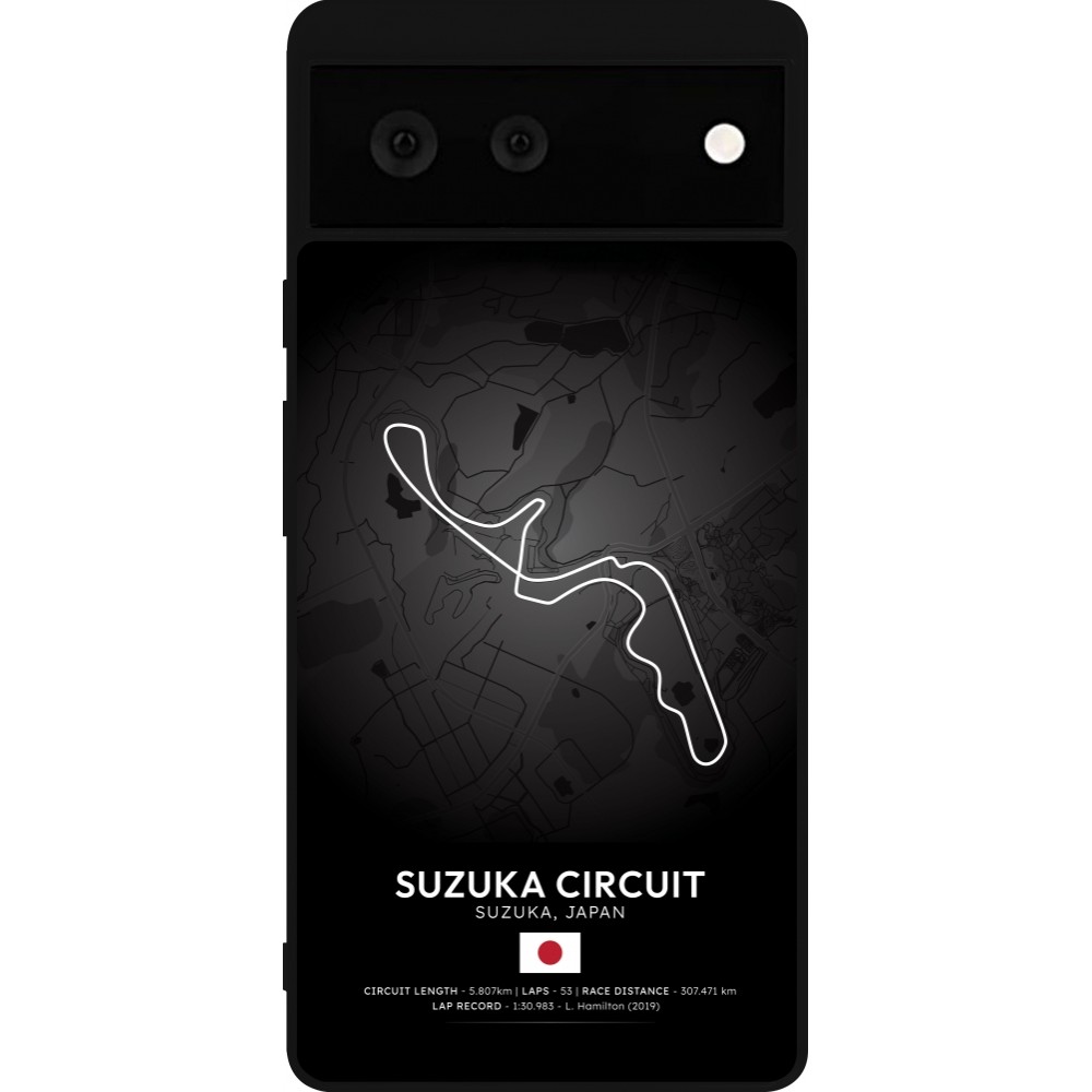 Coque Google Pixel 6 - Silicone rigide noir F1 Track 2025 Japan