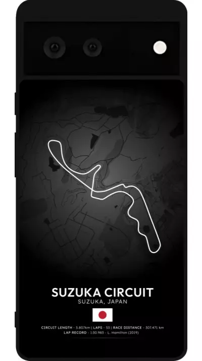Coque Google Pixel 6 - Silicone rigide noir F1 Track 2025 Japan