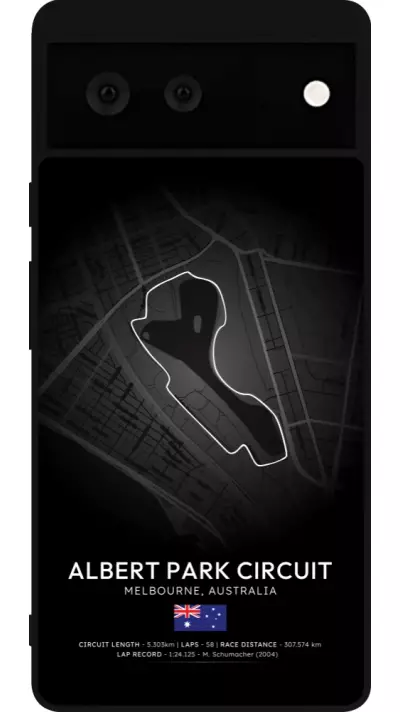 Coque Google Pixel 6 - Silicone rigide noir F1 Track 2025 Melbourne