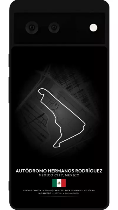 Coque Google Pixel 6 - Silicone rigide noir F1 Track 2025 Mexico