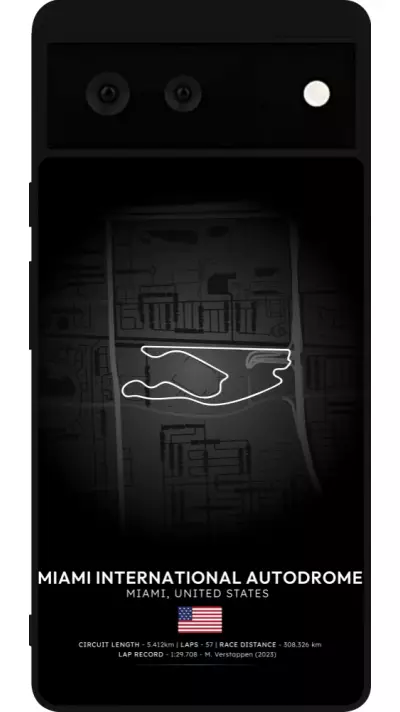 Coque Google Pixel 6 - Silicone rigide noir F1 Track 2025 Miami