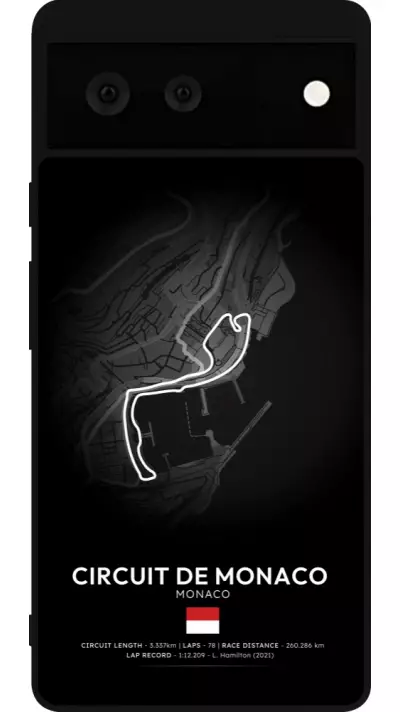 Coque Google Pixel 6 - Silicone rigide noir F1 Track 2025 Monaco