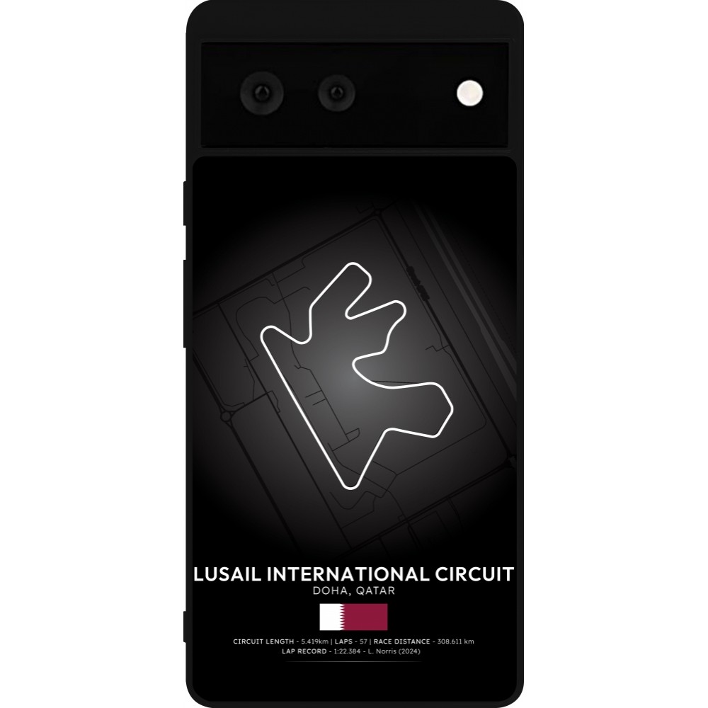 Coque Google Pixel 6 - Silicone rigide noir F1 Track 2025 Qatar