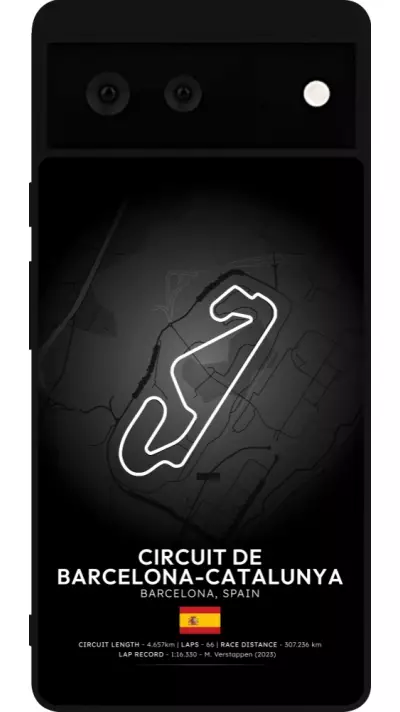 Coque Google Pixel 6 - Silicone rigide noir F1 Track 2025 Spain