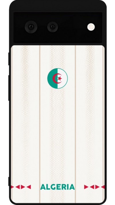 Coque Google Pixel 6 - Silicone rigide noir Maillot de football Algérie 2026 personnalisable