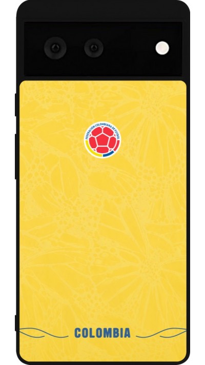 Coque Google Pixel 6 - Silicone rigide noir Maillot de football Colombie 2026 personnalisable