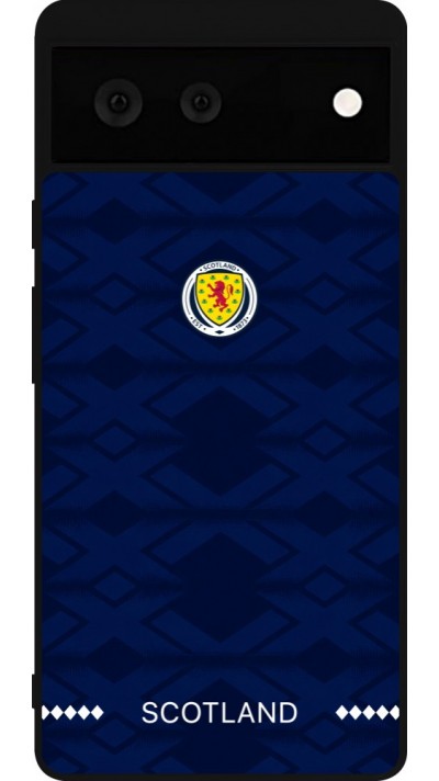 Coque Google Pixel 6 - Silicone rigide noir Maillot de football Ecosse 2026 personnalisable
