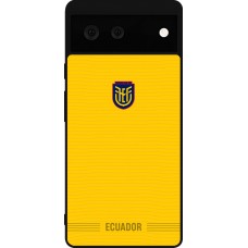 Coque Google Pixel 6 - Silicone rigide noir Maillot de football Équateur 2026 personnalisable