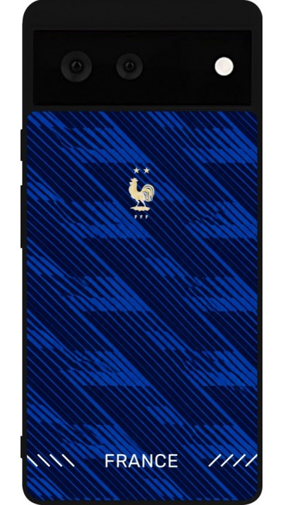 Coque Google Pixel 6 - Silicone rigide noir Maillot de football France 2026 personnalisable