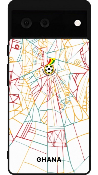 Coque Google Pixel 6 - Silicone rigide noir Maillot de football Ghana 2026 personnalisable