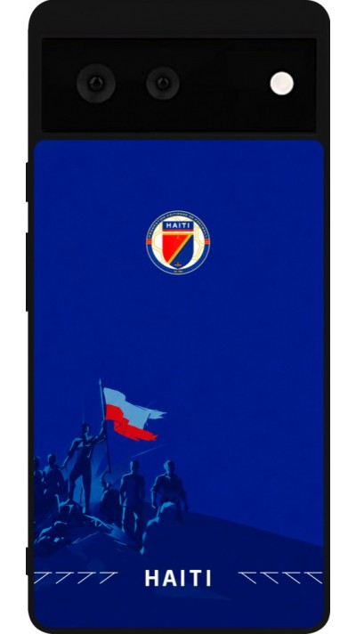 Coque Google Pixel 6 - Silicone rigide noir Maillot de football Haiti 2026 personnalisable