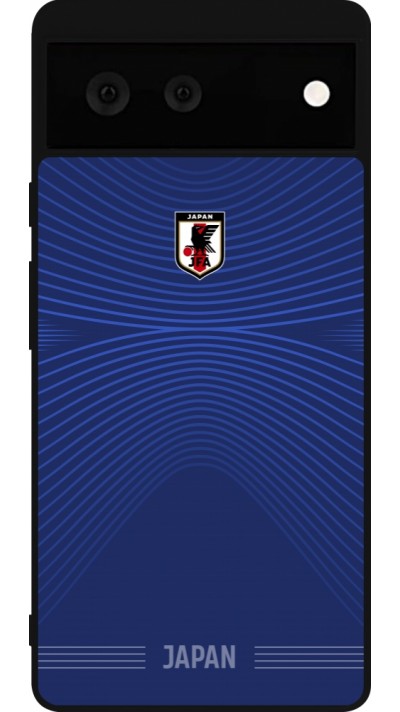 Coque Google Pixel 6 - Silicone rigide noir Maillot de football Japon 2026 personnalisable