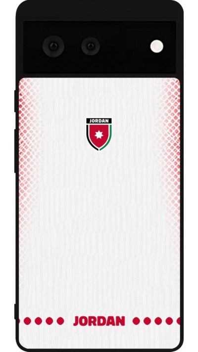Coque Google Pixel 6 - Silicone rigide noir Maillot de football Jordanie 2026 personnalisable