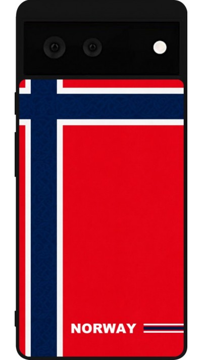Coque Google Pixel 6 - Silicone rigide noir Maillot de football Norvège 2026 personnalisable
