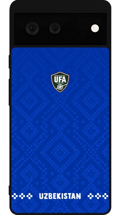 Coque Google Pixel 6 - Silicone rigide noir Maillot de football Ouzbékistan 2026 personnalisable
