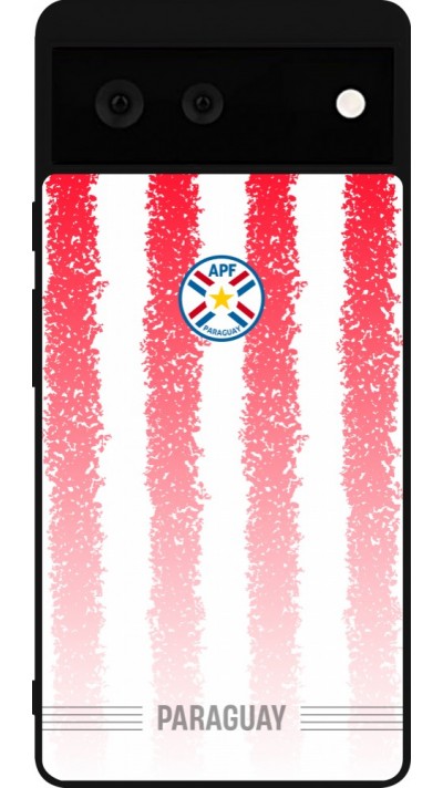 Coque Google Pixel 6 - Silicone rigide noir Maillot de football Paraguay 2026 personnalisable