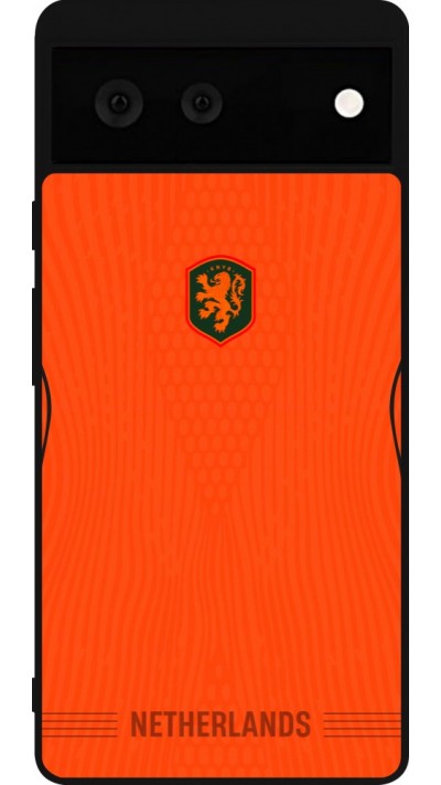 Coque Google Pixel 6 - Silicone rigide noir Maillot de football Pays-Bas 2026 personnalisable