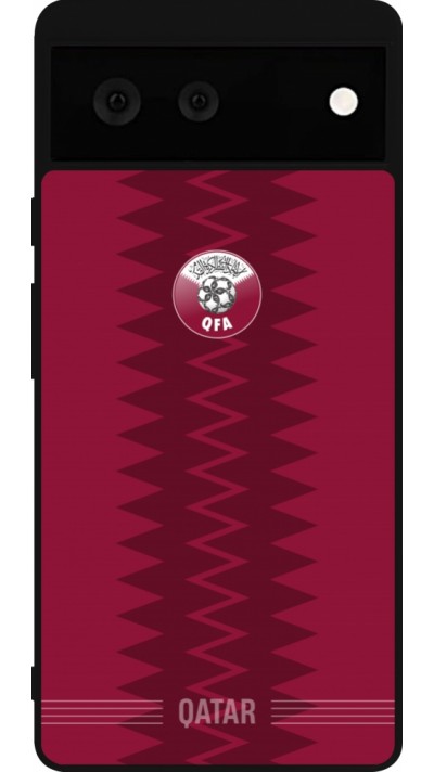 Coque Google Pixel 6 - Silicone rigide noir Maillot de football Qatar 2026 personnalisable