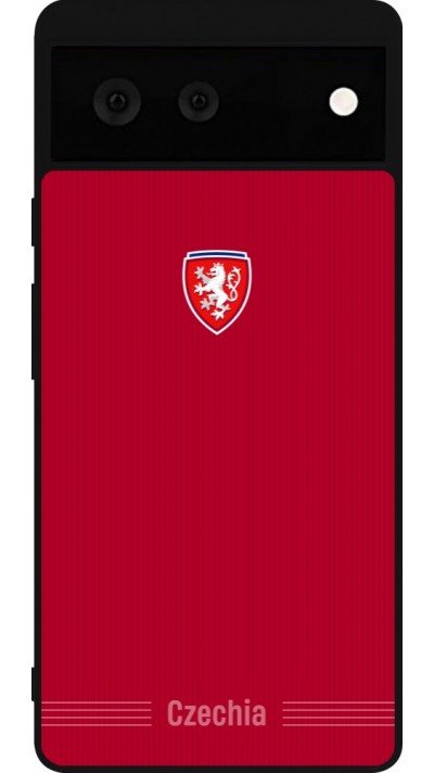 Coque Google Pixel 6 - Silicone rigide noir Maillot de football Répuplique Tchèque 2026 personnalisable