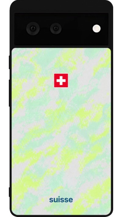 Coque Google Pixel 6 - Silicone rigide noir Maillot de football Suisse Away 2026 personnalisable