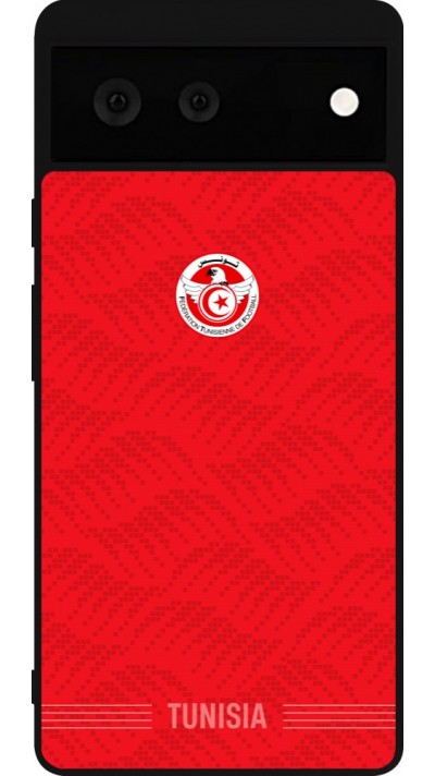 Coque Google Pixel 6 - Silicone rigide noir Maillot de football Tunisie 2026 personnalisable