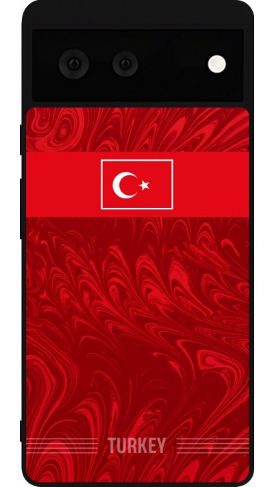 Coque Google Pixel 6 - Silicone rigide noir Maillot de football Turquie 2026 personnalisable