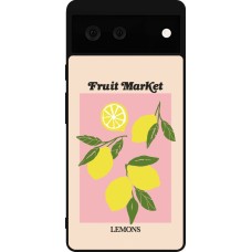 Coque Google Pixel 6 - Silicone rigide noir Fruit market lemons 2026