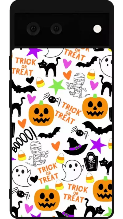 Coque Google Pixel 6 - Silicone rigide noir Halloween 2024 trick or treat