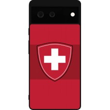 Coque Google Pixel 6 - Silicone rigide noir Hockey World Championship Ecusson Suisse