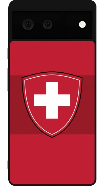 Coque Google Pixel 6 - Silicone rigide noir Hockey World Championship Ecusson Suisse