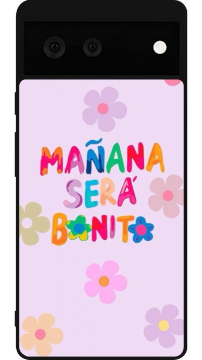 Google Pixel 6 Case Hülle - Silikon schwarz Karol G Manana sera bonito