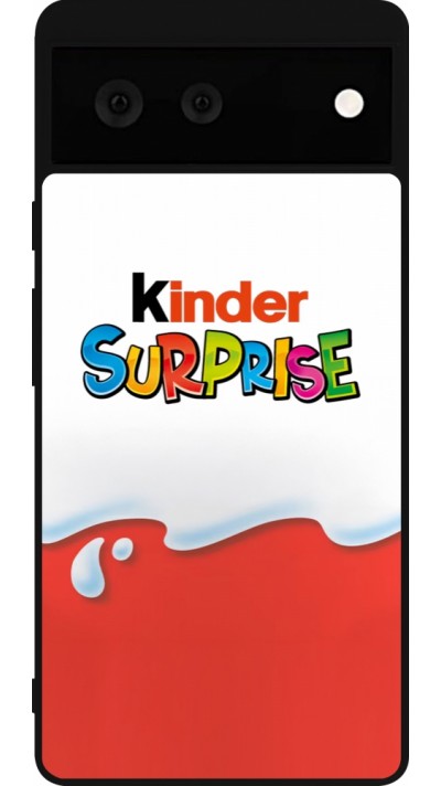 Google Pixel 6 Case Hülle - Silikon schwarz Kinder Surprise