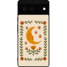 Coque Google Pixel 6 - Silicone rigide noir Half moon stamp 2026