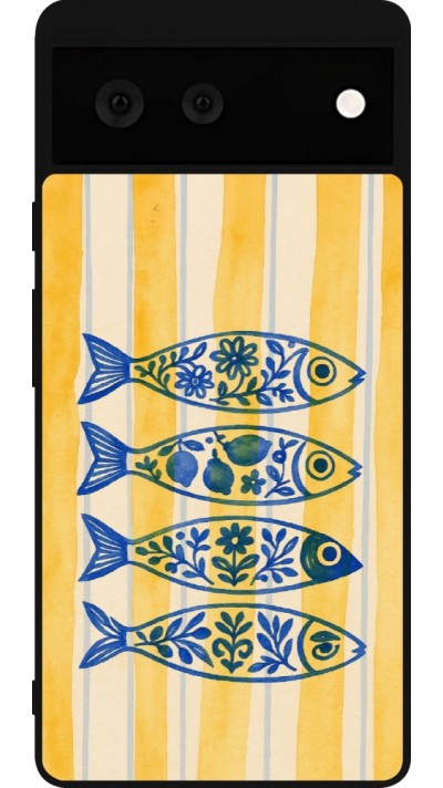 Coque Google Pixel 6 - Silicone rigide noir Portuguese fish 2026