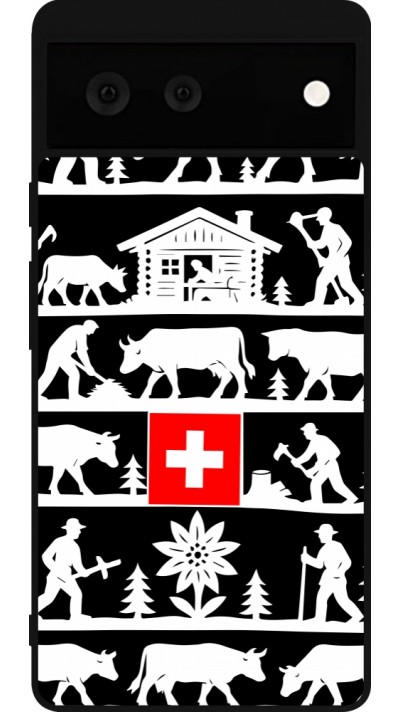 Coque Google Pixel 6 - Silicone rigide noir Poya Suisse 1 noir