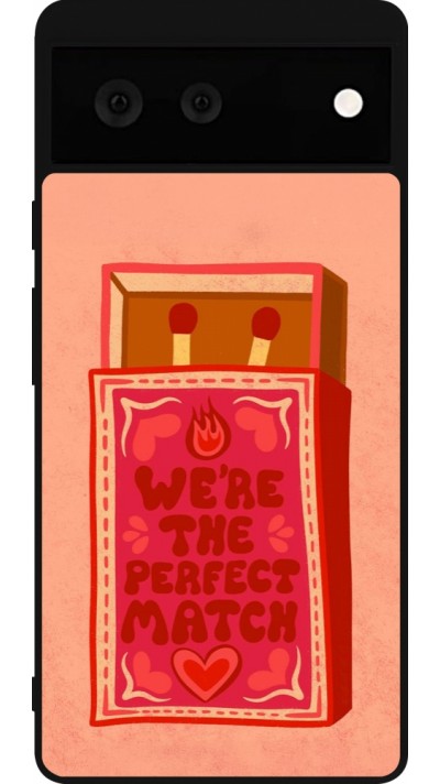 Coque Google Pixel 6 - Silicone rigide noir Saint Valentines Day 26 Perfect Match
