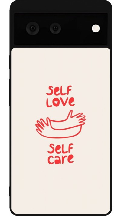 Coque Google Pixel 6 - Silicone rigide noir Saint Valentines Day 26 Self love self care